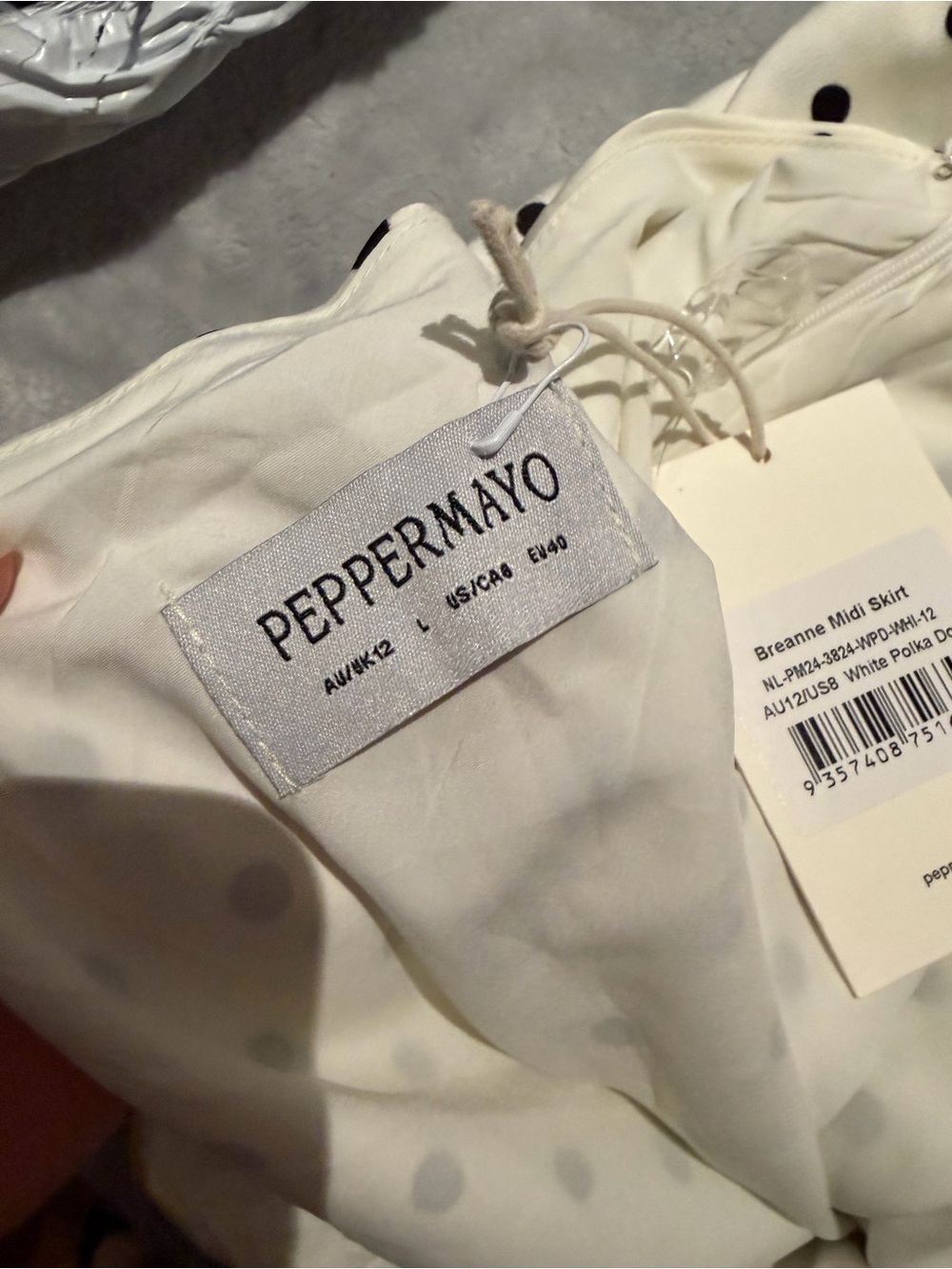 Peppermayo White Polka Dot Midi Skirt - Picture 4 of 6